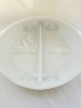 DISH, GLASSBAKE Cir, 1961, Divided, Serving, VINTAGE By Jannette Glass, Co